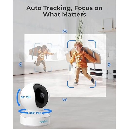 REOLINK E1 Pro 4MP Indoor Camera | 360° WIFI Baby/Pet Monitor | Auto Tracking, Person/Pet Detection, Night Vision, 2-Way Audio | 2.4/5 GHz WiFI