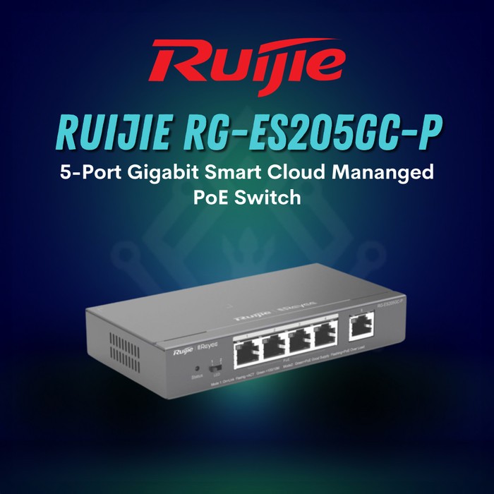 6-Port Gigabit Smart Cloud Managed PoE Switch RG-ES206GC-P, 