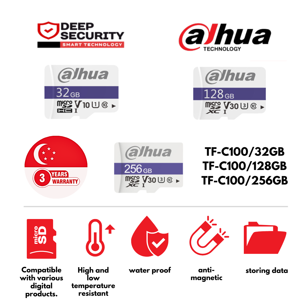 Dahua | MicroSD Memory Card | DHI-TF-C100/32GB | C100 microSD card | 32GB  microSD storage | High-capacity microSD card | 32GB microSD card |  microSD card | High-capacity microSD card